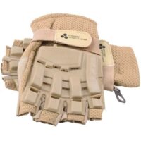 Paintball Halbfinger Handschuhe mit Protektoren (Desert/Tan)