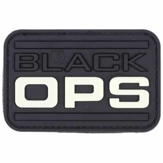 Paintball / Airsoft PVC Velcro Patch (Black OPS - Glow In The Dark)