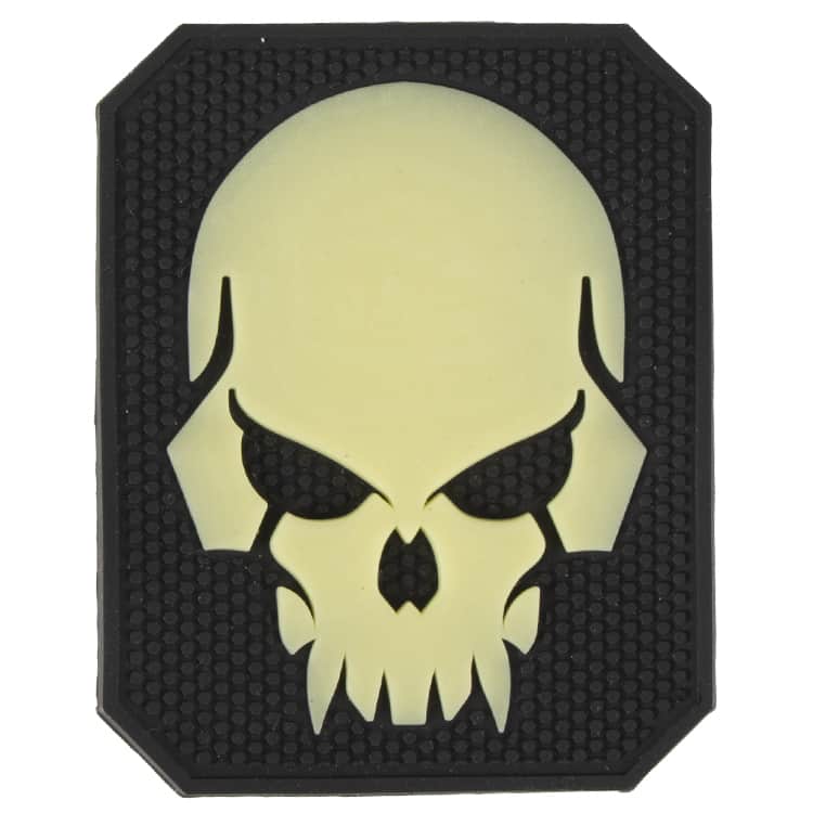 Skull Splatter Glow Patch Klett Logo Airsoft Paintball Tactical Softair 