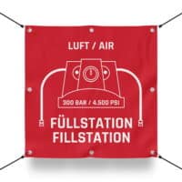 300 BAR FÜLLSTATIION Schild für Paintball Spielfeld / Airsoft Spielfeld (60x60cm)