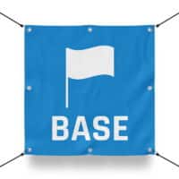TEAM BASE BLAU Schild für Paintball Spielfeld / Airsoft Spielfeld (60x60cm)