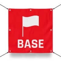 TEAM BASE ROT Schild für Paintball Spielfeld / Airsoft Spielfeld (60x60cm)