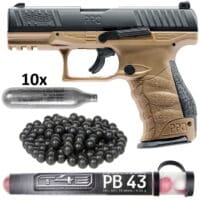 Walther PPQ M2 T4E Pistole HOME DEFENCE Kit (tan)