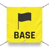 TEAM BASE GELB Schild für Airsoft Spielfeld / Airsoft Spielfeld (60x60cm)