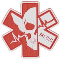 Airsoft / Paintball PVC Klettpatch (Death Medic NIGHT/rot)