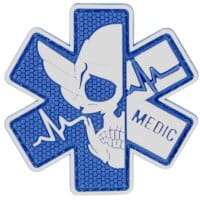 Airsoft / Paintball PVC Klettpatch (Death Medic NIGHT/blau)