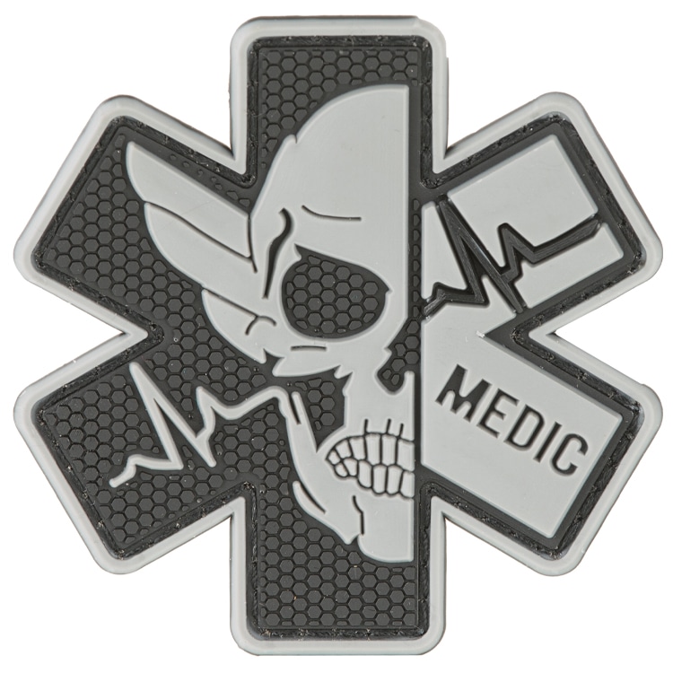 Paintball / Airsoft PVC Velcro patch (Death Medic/gray)