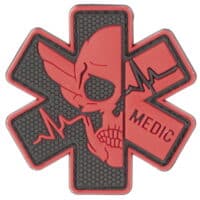 Paintball / Airsoft PVC Klettpatch (Death Medic/rot)