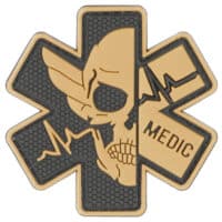 Paintball / Airsoft PVC Klettpatch (Death Medic/tan)