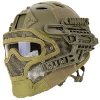 DELTA SIX Tactical Fast PJ Steel Wire Helmet for Airsoft (Olive)