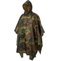 Premium Rip-Stop Regenponcho in Tarnfarbe (Woodland Camo)