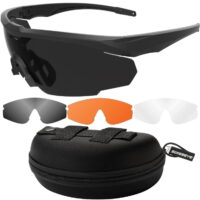SwissEye BLACKHAWK PRO Airsoft Schutzbrille incl. 3 Gläser (schwarz)