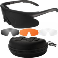 SwissEye NIGHTHAWK PRO Airsoft Schutzbrille incl. 3 Gläser (schwarz)