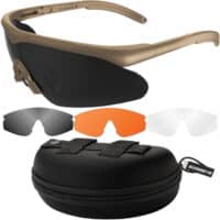 SwissEye RAPTOR PRO Airsoft Schutzbrille inkl. 3 Gläser (braun / wüste / tan)