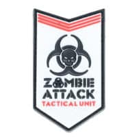 Paintball / Airsoft PVC Klettpatch (Zombie Attack - weiss)