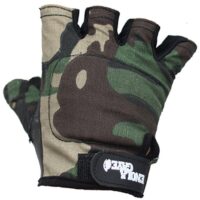 Enolagaye Airsoft Halbfinger Handschuhe (Woodland Camo)