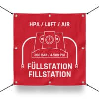 300 BAR HPA FÜLLSTATION Schild für Airsoft Spielfeld (60x60cm)