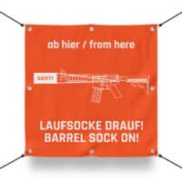 LAUFSOCKE DRAUF! Schild für Airsoft Spielfeld (60x60cm)