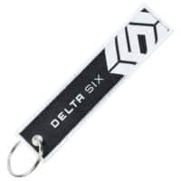 DELTA SIX Schlüsselanhänger mit Logo (weiss/schwarz)
