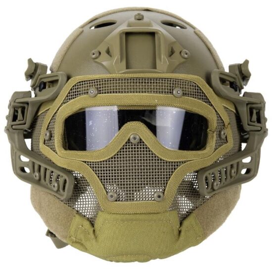 DELTA_SIX_Tactical_Fast_PJ_Steel_Wire_Helm_fuer_Airsoft_oliv_front