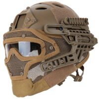 DELTA SIX Tactical Fast PJ Steel Wire Helmet for Airsoft (Tan)