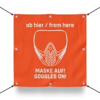 Airsoft MASKE AUF Schild für Airsoft Spielfeld (60x60cm)