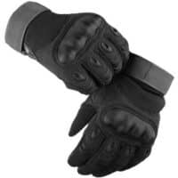 Delta Six ProTac V1 Combat Gloves / Tactical Full Finger Gloves (Black)