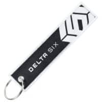 DELTA SIX Schlüsselanhänger mit Logo (weiss/schwarz)