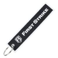 First Strike Schlüsselanhänger mit Logo (weiss/schwarz)