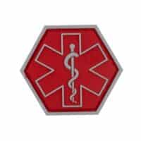 Airsoft / Airsoft PVC Klettpatch (Paramedic - Hexagon / rot)