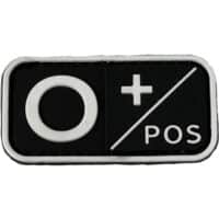 Airsoft / Airsoft PVC Klettpatch Blutgruppe, Medic (0 pos, schwarz)