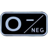 Airsoft / Airsoft PVC Klettpatch Blutgruppe, Medic (0 neg, schwarz)