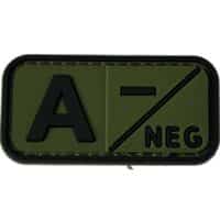 Airsoft / Airsoft PVC Klettpatch Blutgruppe, Medic (A neg, oliv)