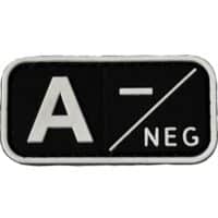 Airsoft / Airsoft PVC Klettpatch Blutgruppe, Medic (A neg, schwarz)