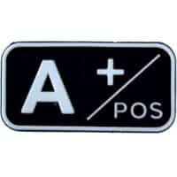Airsoft / Airsoft PVC Klettpatch Blutgruppe, Medic (A pos, schwarz)