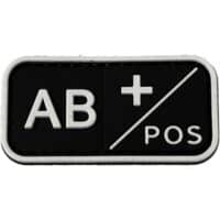 Airsoft / Airsoft PVC Klettpatch Blutgruppe, Medic (AB pos, schwarz)