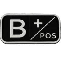 Airsoft / Airsoft PVC Klettpatch Blutgruppe, Medic (B pos, schwarz)