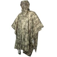 Premium Rip-Stop Regenponcho in Tarnfarbe (Digital ACU Camo)