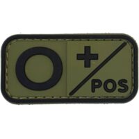 Airsoft / Airsoft PVC Klettpatch Blutgruppe, Medic (0 pos, oliv)