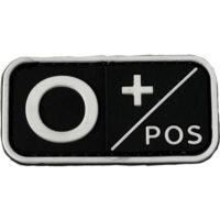 Airsoft / Airsoft PVC Klettpatch Blutgruppe, Medic (0 pos, schwarz)