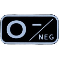 Airsoft / Airsoft PVC Klettpatch Blutgruppe, Medic (0 neg, schwarz)