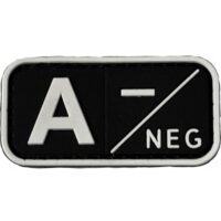 Airsoft / Airsoft PVC Klettpatch Blutgruppe, Medic (A neg, schwarz)