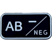 Airsoft / Airsoft PVC Klettpatch Blutgruppe, Medic (AB neg, schwarz)