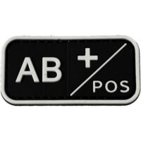 Airsoft / Airsoft PVC Klettpatch Blutgruppe, Medic (AB pos, schwarz)