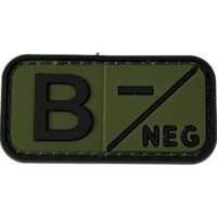 Airsoft / Airsoft PVC Klettpatch Blutgruppe, Medic (B neg, oliv)