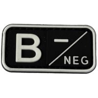 Airsoft / Airsoft PVC Klettpatch Blutgruppe, Medic (B neg, schwarz)