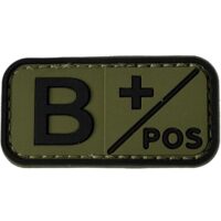 Airsoft / Airsoft PVC Klettpatch Blutgruppe, Medic (B pos, oliv)