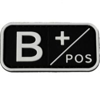Airsoft / Airsoft PVC Klettpatch Blutgruppe, Medic (B pos, schwarz)