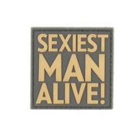Airsoft / Airsoft PVC Klettpatch (Sexiest Man Alive) schwarz/tan