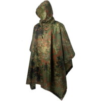 Premium Rip-Stop Regenponcho in Tarnfarbe (Deutscher Flecktarn)